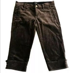 7 Seven For All Mankind - Velvet/Velour Brown Cropped Riding Capri Pants